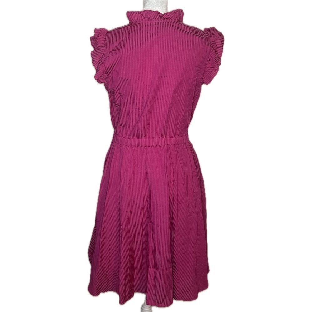 On 34th Pink Ruffle Short Sleeve Button Front Dress Women’s Small - Picture 4 of 8